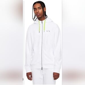 💋ARMANI EXCHANGE A|X White Hoodie with Neon Accents💋